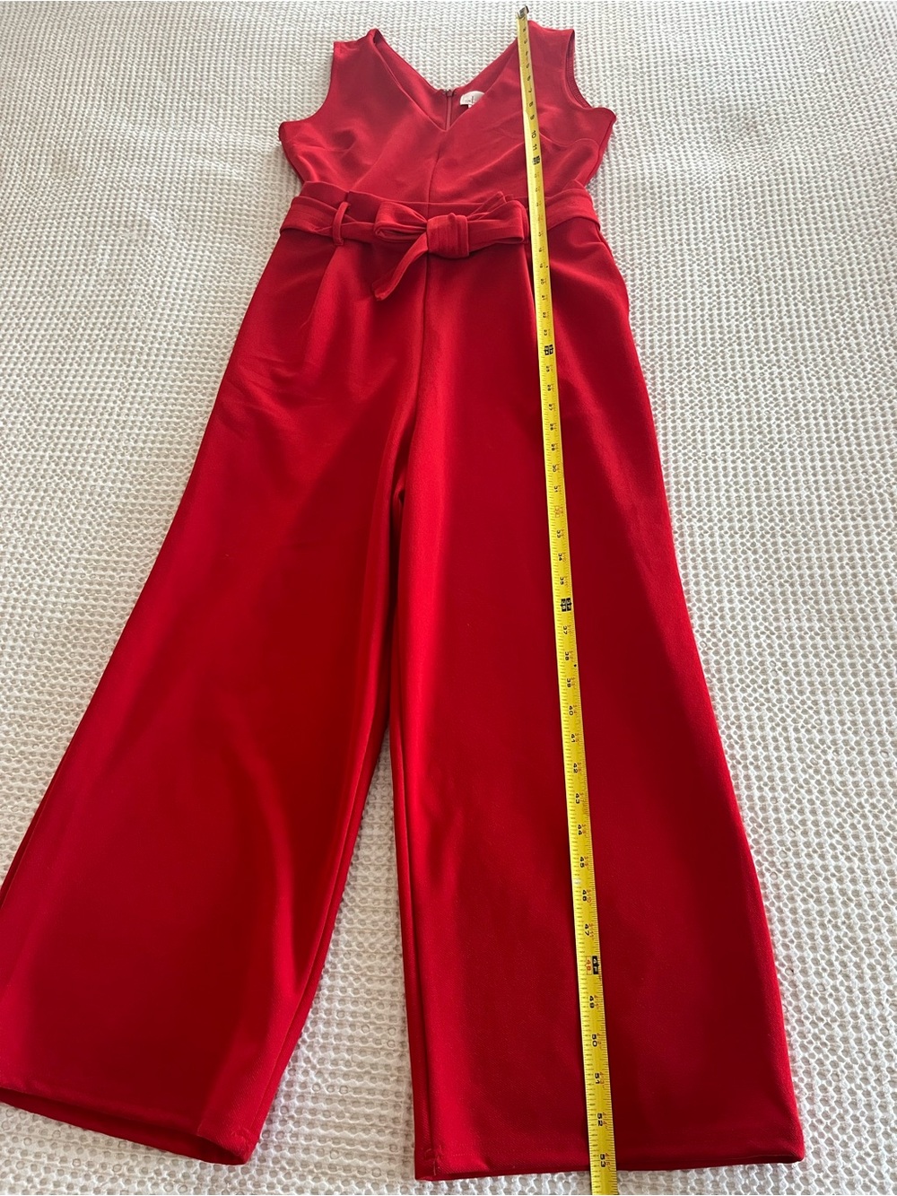 ANTHROPOLOGIE RED CATHY STRUCTURED JUMPSUIT SZ Medium - Picture 3 of 15